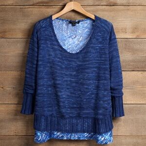 Notations 2X Knit over Tunic Layer Polyester Spandex Look Top